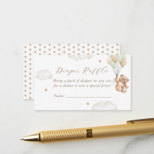 We Can Bearly Wait Gender Neutral Diaper Raffle Enclosure Card