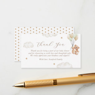 We Can Bearly Wait Gender Neutral Thank You Enclosure Card