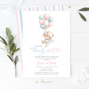 We Can Bearly Wait Gender Reveal Baby Shower  Invitation