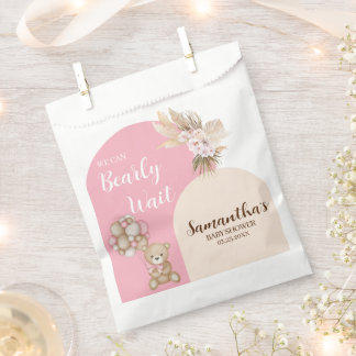 We Can Bearly Wait Girl Baby Shower Favour Bags