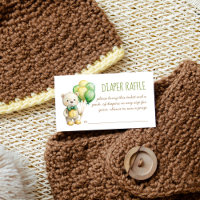 We can bearly wait green teddy bear diaper raffle