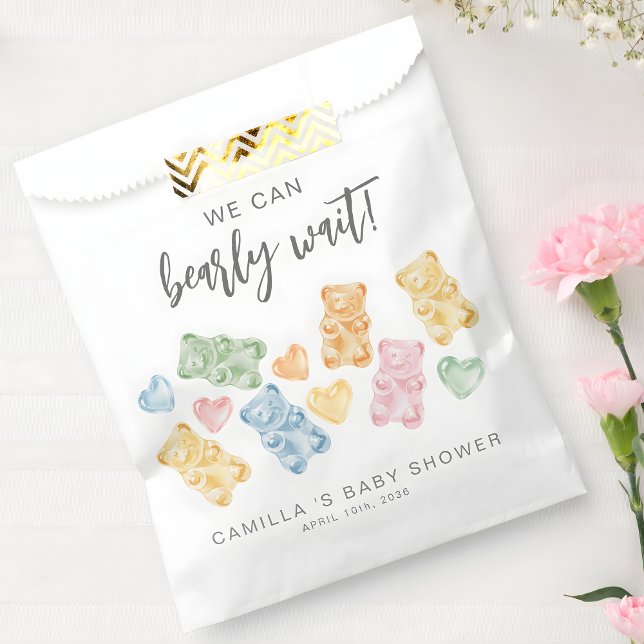 We Can Bearly Wait Gummy Bears Baby Shower Favour Bags (Creator Uploaded)