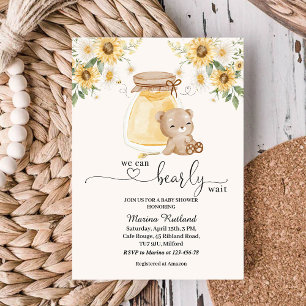 We Can Bearly Wait Honey Bear Baby Shower Invitation