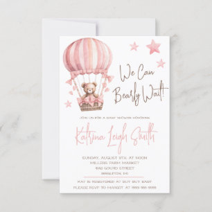 We can bearly Wait! Hot Air Balloon Baby Shower Invitation