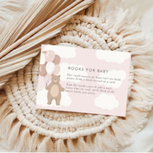 We Can Bearly Wait Light Pink Books for Baby Enclosure Card