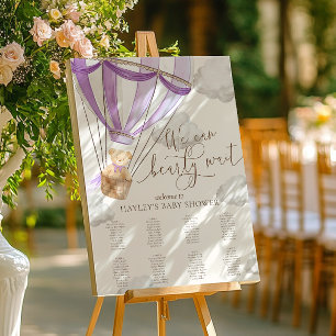 We Can Bearly Wait Lilac Baby Shower Seating Chart