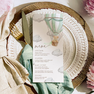 We Can Bearly Wait Mint Green Baby Shower  Menu
