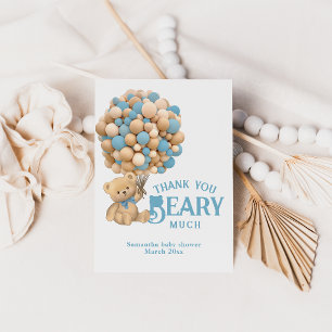 We Can Bearly Wait Modern Bear Baby Shower Thank You Card