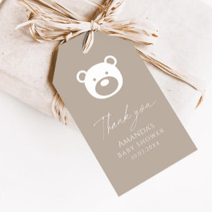 We Can Bearly Wait Modern Minimalist Baby Shower Gift Tags