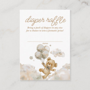 We Can Bearly Wait Neutral Baby Diaper Raffle Enclosure Card