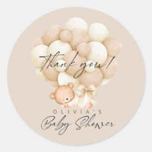 We can Bearly Wait Neutral Baby Shower    Classic Round Sticker