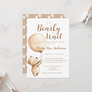 We Can Bearly Wait Neutral Baby Shower Invitation