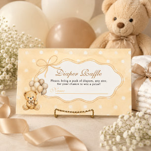 We Can Bearly Wait Neutral Bear Baby Shower Diaper Enclosure Card