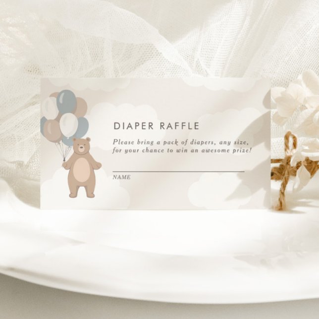 We Can Bearly Wait | Neutral Diaper Raffle Shower Enclosure Card (Creator Uploaded)