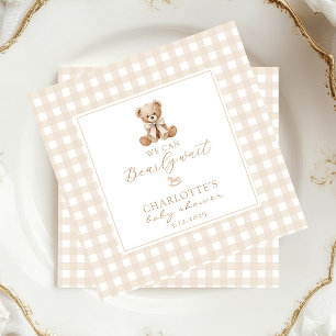We can bearly Wait Neutral Teddy bear baby shower Napkin
