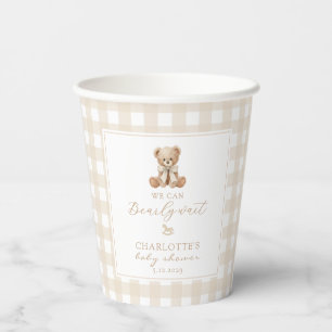 We can bearly Wait Neutral Teddy bear baby shower Paper Cups