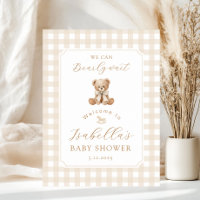We can bearly wait neutral Teddy bear Welcome