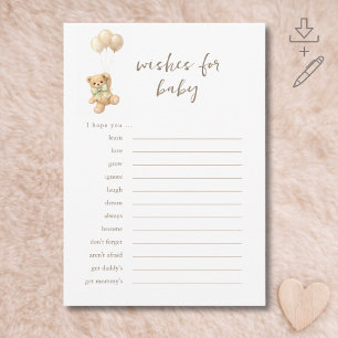 We Can Bearly Wait Neutral Wishes For Baby Card