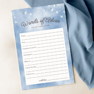 We Can Bearly Wait Pastel Blue Baby Advice Card