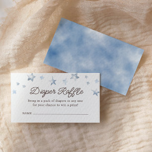 We Can Bearly Wait Pastel Blue Diaper Raffle Enclosure Card