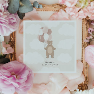 We Can Bearly Wait Pink Baby Girls Napkin