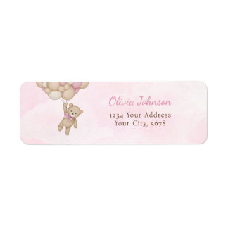 We Can Bearly Wait Pink Baby Shower Address