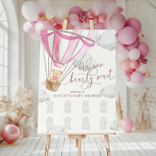 We Can Bearly Wait Pink Baby Shower Seating Chart