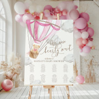 We Can Bearly Wait Pink Baby Shower Seating Chart