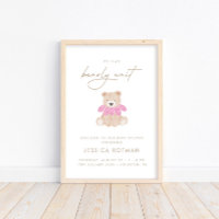 We Can Bearly Wait – Pink Floral Girls Baby Shower