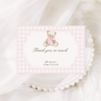 We Can Bearly Wait Pink Gingham Teddy Bear Baby