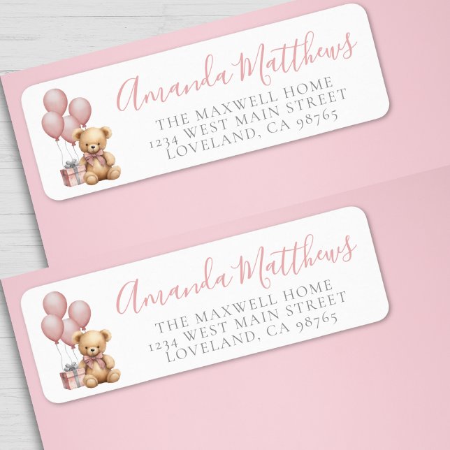 We Can Bearly Wait Pink Girl Baby Shower (We Can Bearly Wait Pink Girl Baby Shower label)