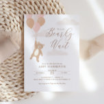 We Can Bearly Wait Pink Girl Baby Shower Invitation<br><div class="desc">Can you bearly wait to meet the little one on the way? Celebrate with this elegant teddy bear themed baby shower invitation!</div>