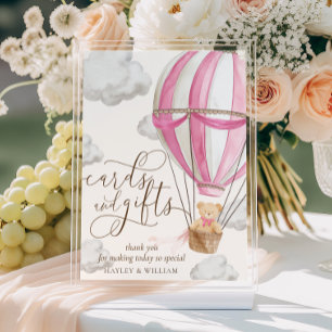 We Can Bearly Wait Pink Teddy Bear Cards and Gifts Poster