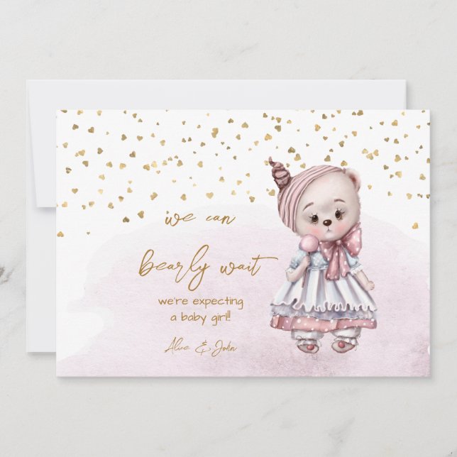 We Can Bearly Wait Pregnancy Announcement (Front)