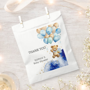 We Can Bearly Wait Royal Blue And Gold Baby Shower Favour Bags