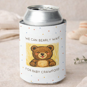 We Can Bearly Wait! Simple Hand Drawn Baby Shower Cooler