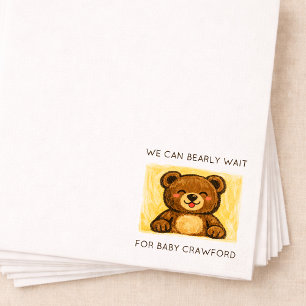We Can Bearly Wait! Simple Hand Drawn Baby Shower Napkin