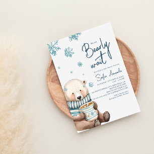 We can Bearly Wait Snow Bear Baby Shower Invitation