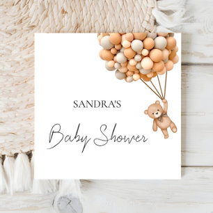 We Can Bearly Wait Teddy Balloon Serviettes Napkin