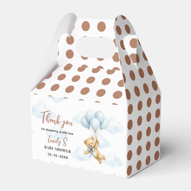 We Can Bearly Wait Teddy Bear Baby Boy Favour Box (Front Side)