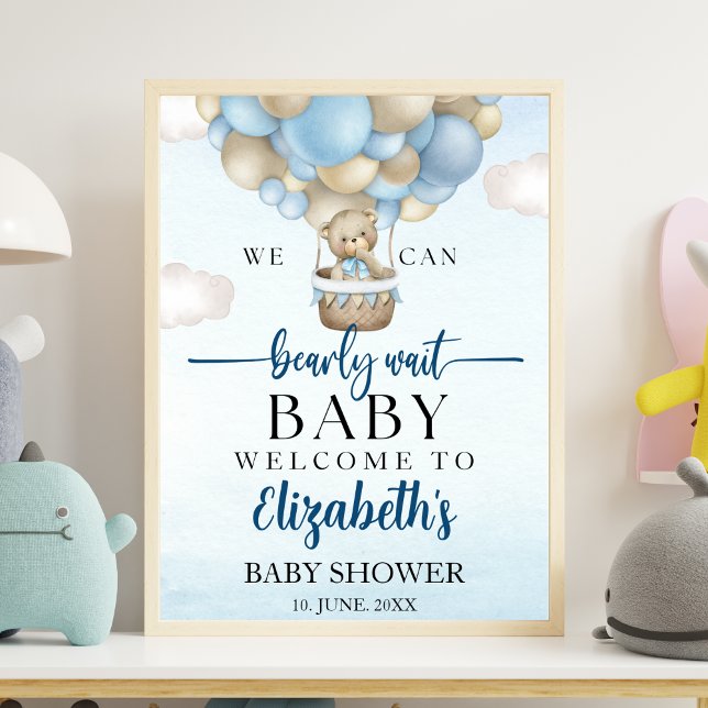 We can Bearly wait - Teddy Bear Baby Shower Boy Poster (Creator Uploaded)