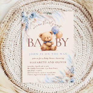 We Can Bearly Wait Teddy Bear Baby Shower Invitation