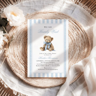 We Can Bearly Wait Teddy Bear Baby Shower Invitation