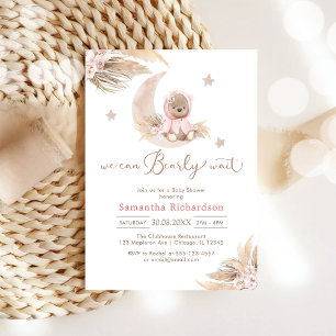 We Can Bearly Wait Teddy Bear Baby Shower Invitation