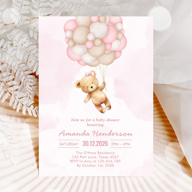 We Can Bearly Wait Teddy Bear Baby Shower Invitation (Creator Uploaded)