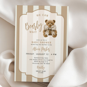 We can bearly wait teddy bear baby shower invitation