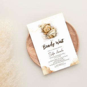 We Can Bearly Wait Teddy Bear baby Shower Invitation