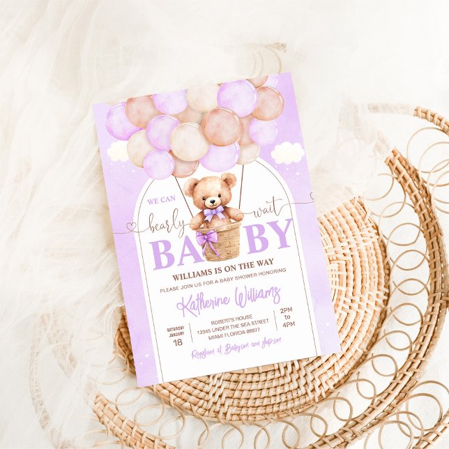 We Can Bearly Wait Teddy Bear Baby Shower Invitation (Creator Uploaded)