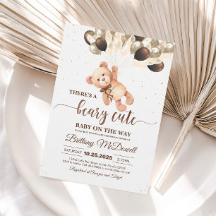 We Can Bearly Wait Teddy Bear Baby Shower Invite