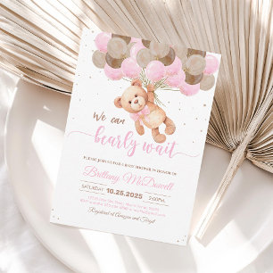 We Can Bearly Wait Teddy Bear Baby Shower Invite